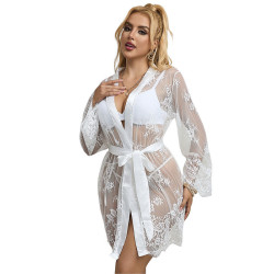 SUBBLIME - 954376 LANGÄRMELIGES NACHTHEMD MIT BLUMENMUSTER WEISS L/XL – Produktansicht 5