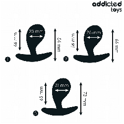 ADDICTED TOYS - 3ER-SET ANALPLUG MODELL 3 – Produktansicht 4