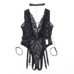 SUBBLIME - 954383 SEXY BODY MIT STRUMPFGÜRTEL SCHWARZ S/M – Produktansicht 5