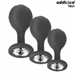 ADDICTED TOYS - 3ER-SET ANALPLUG MIT JUWEL – Produktansicht 2