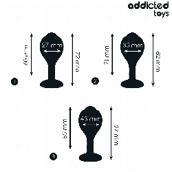 ADDICTED TOYS - 3ER-SET ANALPLUG MIT JUWEL – Produktansicht 4