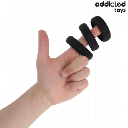 ADDICTED TOYS - SET AUS FLACHEN SILIKONRINGEN – Produktansicht 2