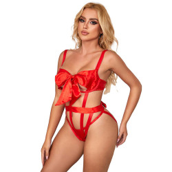SUBBLIME - 954468 SEXY DURCHBROCHENER BODY MIT SCHLEIFE ROT S/M – Produktansicht 3