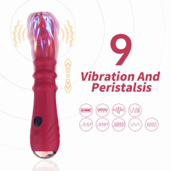 ARMONY - THERMO-EINSTELLBARER PUNKT-A-STIMULATOR-VIBRATOR-DILDO ROT – Produktansicht 3