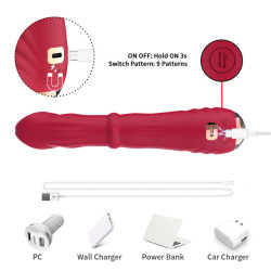 ARMONY - THERMO-EINSTELLBARER PUNKT-A-STIMULATOR-VIBRATOR-DILDO ROT – Produktansicht 5