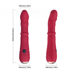 ARMONY - THERMO-EINSTELLBARER PUNKT-A-STIMULATOR-VIBRATOR-DILDO ROT – Produktansicht 7