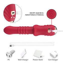 ARMONY - POINT A STIMULIERENDER VIBRATORDILDO ROT – Produktansicht 7