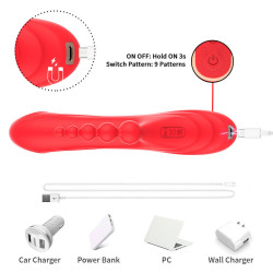 ARMONY - G-PUNKT- UND KLITORIS-STIMULATOR-VIBRATOR ROT – Produktansicht 9