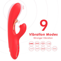 ARMONY - G-PUNKT- UND KLITORIS-STIMULATOR-VIBRATOR MIT OSZILLIERENDER ZUNGE ROT – Produktansicht 3