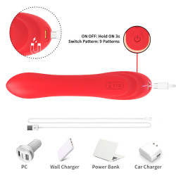 ARMONY - G-PUNKT- UND KLITORIS-STIMULATOR-VIBRATOR MIT OSZILLIERENDER ZUNGE ROT – Produktansicht 8