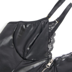 SUBBLIME - 955458 SCHWARZER LEDER-BODY MIT REISSVERSCHLUSS S/M – Produktansicht 6