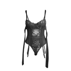 SUBBLIME - 955502 SPITZEN-BODYSUIT MIT SCHLEIFEN UND STRAPSEN SCHWARZ L/XL – Produktansicht 4