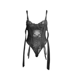 SUBBLIME - 955502 SPITZEN-BODYSUIT MIT SCHLEIFEN UND STRAPSEN SCHWARZ L/XL – Produktansicht 5