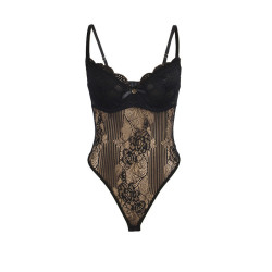 SUBBLIME - 955618 SPITZEN-BODYSUIT MIT UNTERTEILVERSCHLUSS SCHWARZ S/M – Produktansicht 4