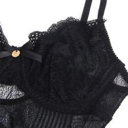 SUBBLIME - 955618 SPITZEN-BODYSUIT MIT UNTERTEILVERSCHLUSS SCHWARZ S/M – Produktansicht 7
