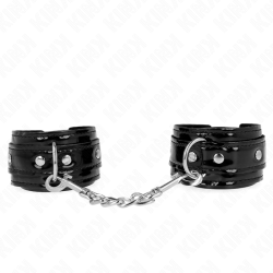KINK - GLÄNZENDE NEOPREN-HANDMANSCHETTEN VERSTELLBAR 17-24 CM X 4,5 CM – Produktansicht 2