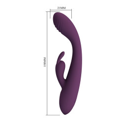 PRETTY LOVE - EMMA RABBIT LILA VIBRATOR MIT STIMULATOR – Produktansicht 8