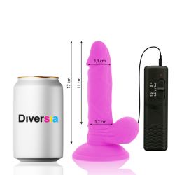 DIVERSIA - FLEXIBLER VIBRIERENDER DILDO LILA 17 CM -O- 3.3 CM – Produktansicht 2