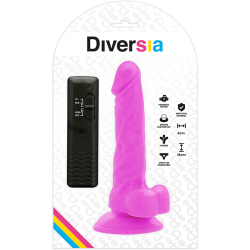 DIVERSIA - FLEXIBLER VIBRIERENDER DILDO LILA 18 CM -O- 4 CM – Produktansicht 6