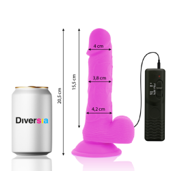DIVERSIA - FLEXIBLER VIBRIERENDER DILDO LILA 20.5 CM -O- 4.2 CM – Produktansicht 2
