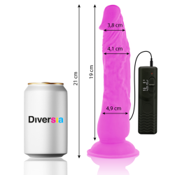 DIVERSIA - FLEXIBLER VIBRIERENDER DILDO LILA 21 CM -O- 4.9 CM – Produktansicht 2