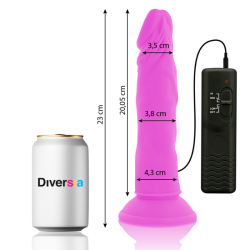 DIVERSIA - FLEXIBLER VIBRIERENDER DILDO LILA 23 CM -O- 4.3 CM – Produktansicht 2