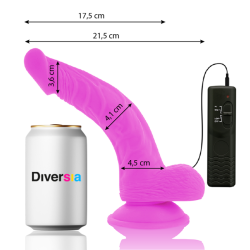 DIVERSIA - FLEXIBLER VIBRIERENDER DILDO LILA 21.5 CM -O- 4.5 CM – Produktansicht 2