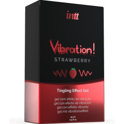INTT - KRAFTVOLLES INTIMSTIMULIERENDES FLÜSSIGES VIBRATIONSGEL ERDBEERE 15 ML – Produktansicht 3