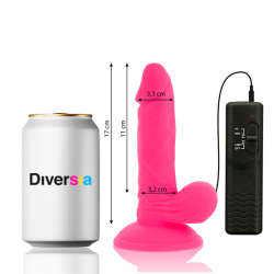 DIVERSIA - FLEXIBLER VIBRIERENDER DILDO ROSA 17 CM -O- 3.3 CM – Produktansicht 2