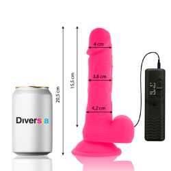 DIVERSIA - FLEXIBLER VIBRIERENDER DILDO ROSA 20.5 CM -O- 4.2 CM – Produktansicht 2