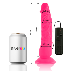 DIVERSIA - FLEXIBLER VIBRIERENDER DILDO ROSA 21 CM -O- 4.9 CM – Produktansicht 2