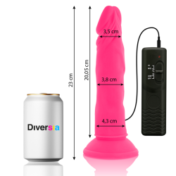 DIVERSIA - FLEXIBLER DILDO MIT VIBRATION ROSA 23 CM -O- 4.3 CM – Produktansicht 2