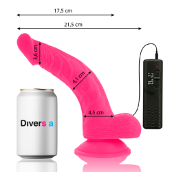 DIVERSIA - FLEXIBLER VIBRIERENDER DILDO ROSA 21.5 CM -O- 4.5 CM – Produktansicht 2