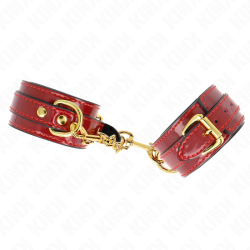 KINK - JOANNA ANGEL HANDGELENKMANSCHETTEN ROT VERSTELLBAR MIT GOLDKETTE 16,5-26 CM X 4 CM – Produktansicht 3
