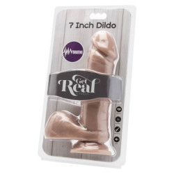GET REAL - DILDO 18 CM MIT KUGELN VIBRATOR HAUT – Produktansicht 2