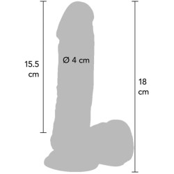 GET REAL - DILDO 18 CM MIT KUGELN VIBRATOR HAUT – Produktansicht 3