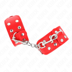 KINK - ARMBÄNDER MIT DOPPELTER REIHE VERSTELLBARER NIETEN ROT – Produktansicht 2