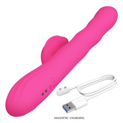PRETTY LOVE - WINTERS MULTIFUNKTIONS-HASENVIBRATOR MIT LED-ANZEIGE, PINK – Produktansicht 9