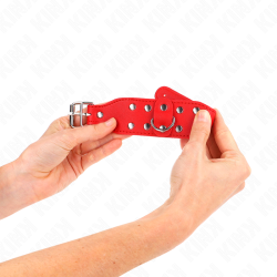 KINK - ARMBÄNDER MIT DOPPELTER REIHE VERSTELLBARER NIETEN ROT – Produktansicht 4