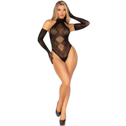 LEG AVENUE - 89363 BODYSUIT MIT OFFENEM RÜCKEN + EXTRA LANGE HANDSCHUHE-SET - EINE GRÖSSE – Produktansicht 4