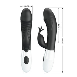 PRETTY LOVE - RASMUSSEN 30-FUNKTIONEN-HASE-VIBRATOR SCHWARZ – Produktansicht 8