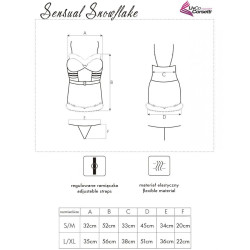 LIVCO CORSETTI FASHION - SENSUAL SNOWFLAKE LC 90603 WEIHNACHTS-CHEMISE + STRING + HAARBAND – Produktansicht 5