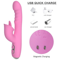 NALONE - T-MAY MAGIC STICK RABBIT VIBRATOR - ROSA – Produktansicht 8