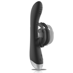 BLACK&SILVER - DJ. ADAM WIEDERAUFLADBARER SILIKON-KANINCHEN-STIMULATOR SCHWARZ – Produktansicht 4