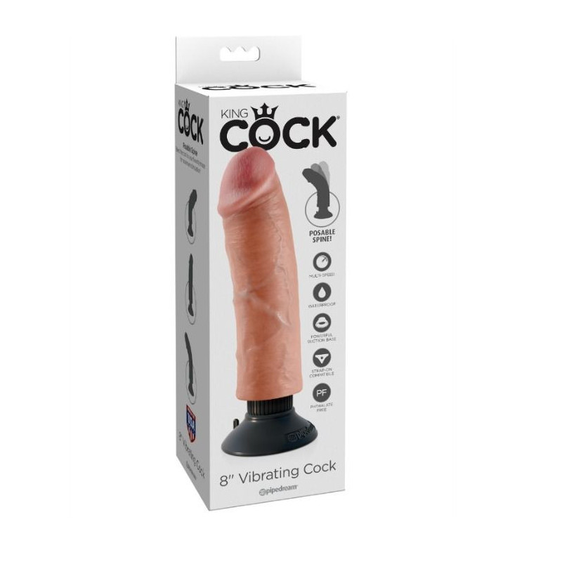 KING COCK - VIBRATORDILDO 20.32 CM NATÜRLICH
