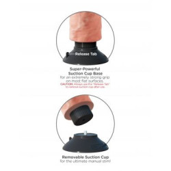 KING COCK - VIBRATORDILDO 20.32 CM NATÜRLICH – Produktansicht 5