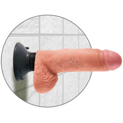 KING COCK - VIBRIERENDER DILDO MIT HODEN 20.3 CM NATUR – Produktansicht 3