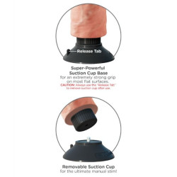 KING COCK - VIBRIERENDER DILDO MIT HODEN 20.3 CM NATUR – Produktansicht 4