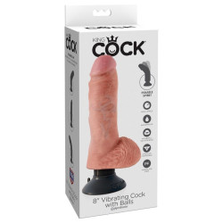 KING COCK - VIBRIERENDER DILDO MIT HODEN 20.3 CM NATUR – Produktansicht 7