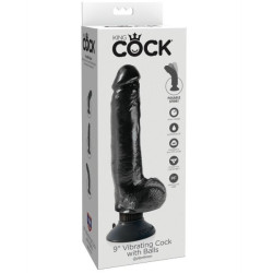 KING COCK - VIBRIERENDER DILDO MIT HODEN 23 CM SCHWARZ – Produktansicht 2